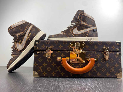 Custom Air Jordan 1 LV OFF-W Monogram Sneakers for Unique Style