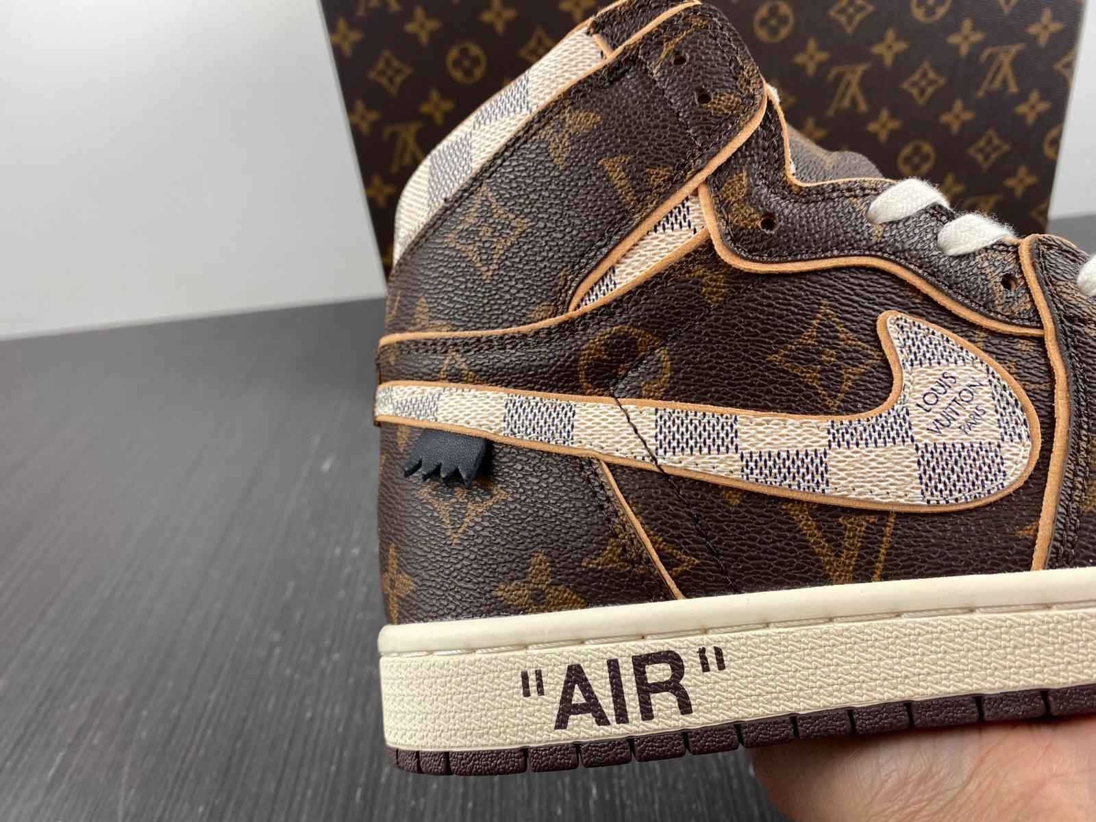 Custom Air Jordan 1 LV OFF-W Monogram Sneakers for Unique Style
