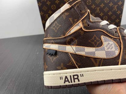 Custom Air Jordan 1 LV OFF-W Monogram Sneakers for Unique Style