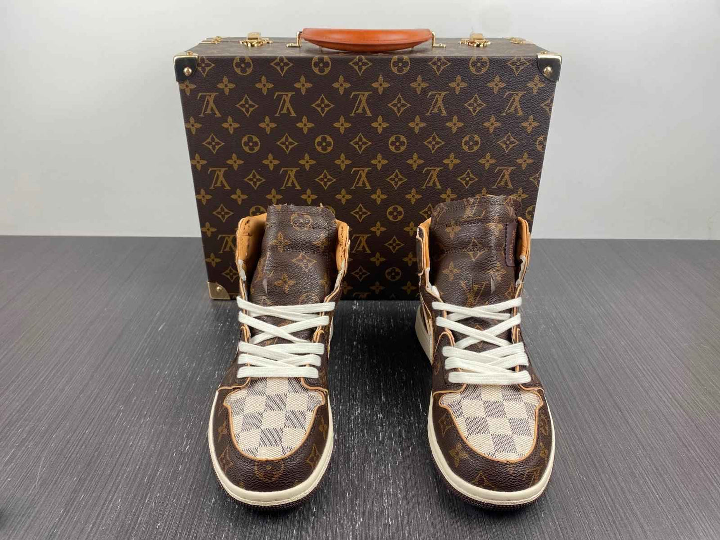 Custom Air Jordan 1 LV OFF-W Monogram Sneakers for Unique Style