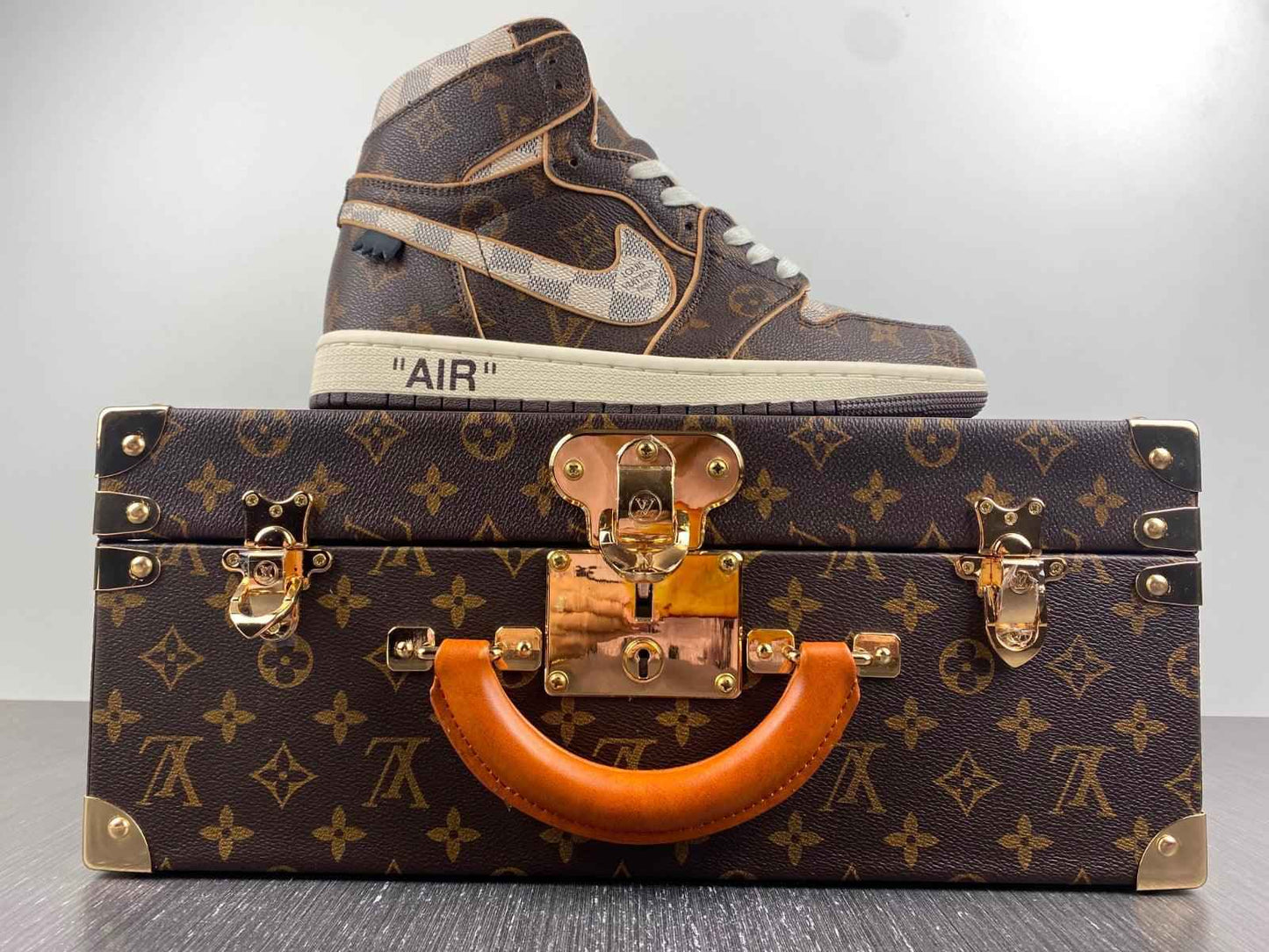 Custom Air Jordan 1 LV OFF-W Monogram Sneakers for Unique Style
