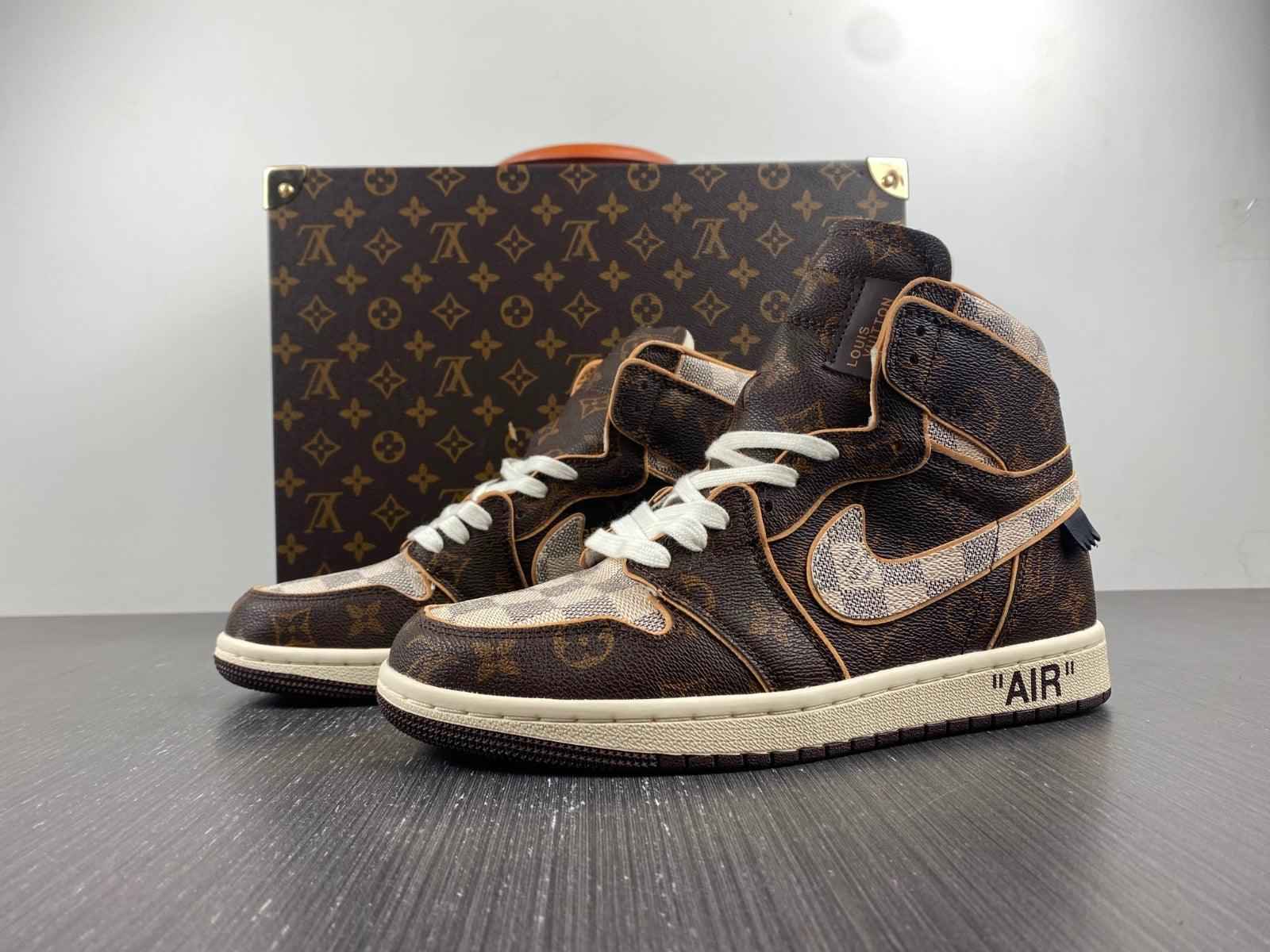 Custom Air Jordan 1 LV OFF-W Monogram Sneakers for Unique Style