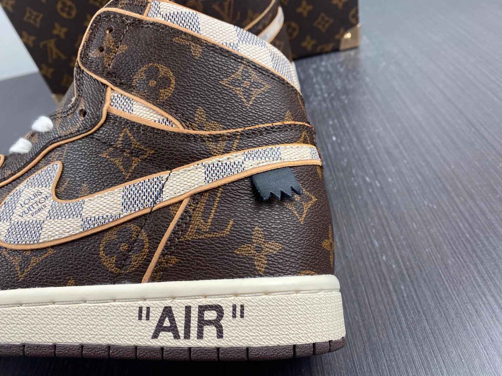 Custom Air Jordan 1 LV OFF-W Monogram Sneakers for Unique Style