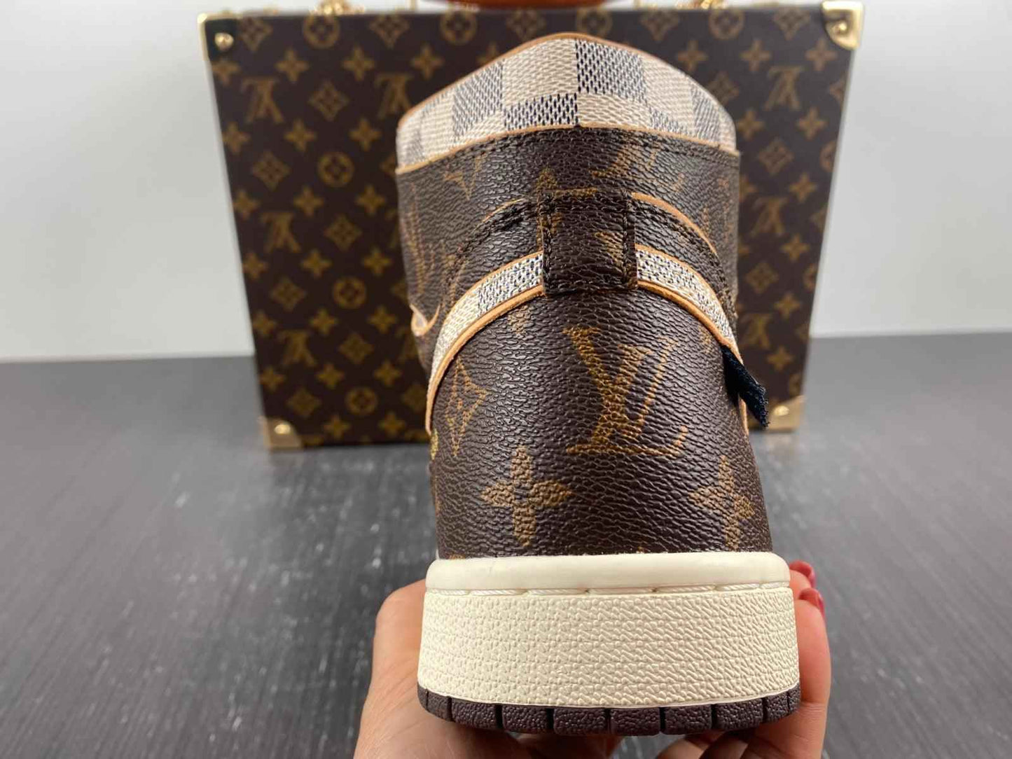 Custom Air Jordan 1 LV OFF-W Monogram Sneakers for Unique Style