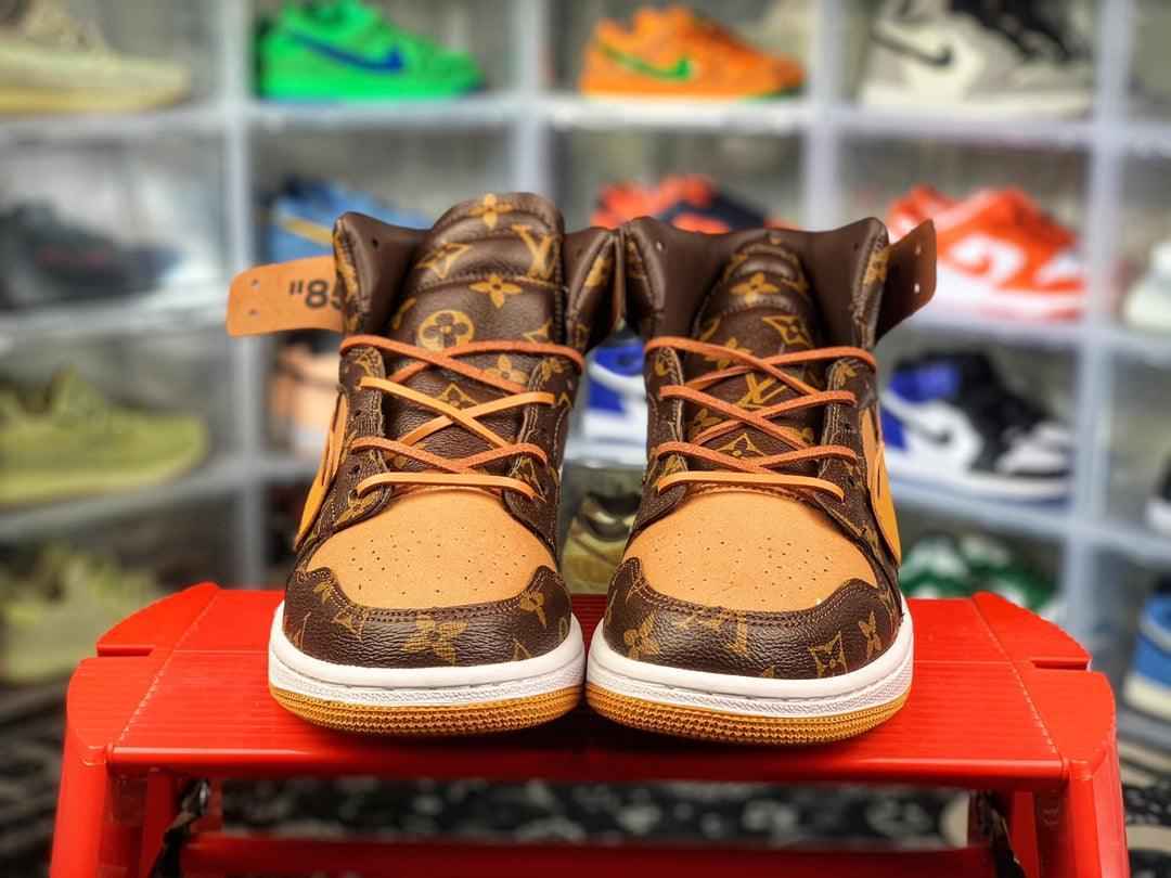 Custom Air Jordan 1 Virgil Abloh x LV x OFF WHITE Sneakers