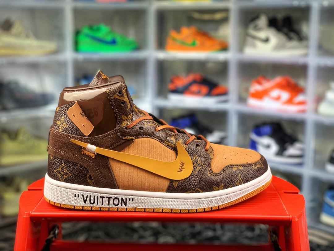 Custom Air Jordan 1 Virgil Abloh x LV x OFF WHITE Sneakers