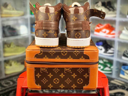 Custom Air Jordan 1 Virgil Abloh x LV x OFF WHITE Sneakers