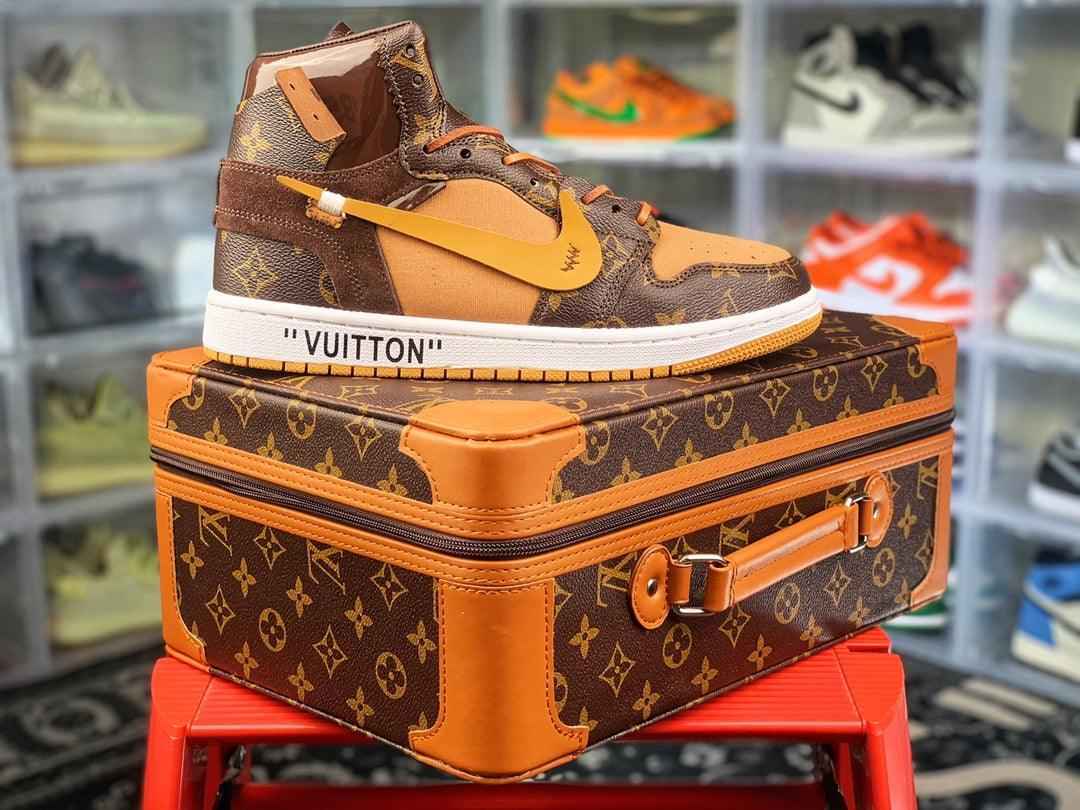 Custom Air Jordan 1 Virgil Abloh x LV x OFF WHITE Sneakers