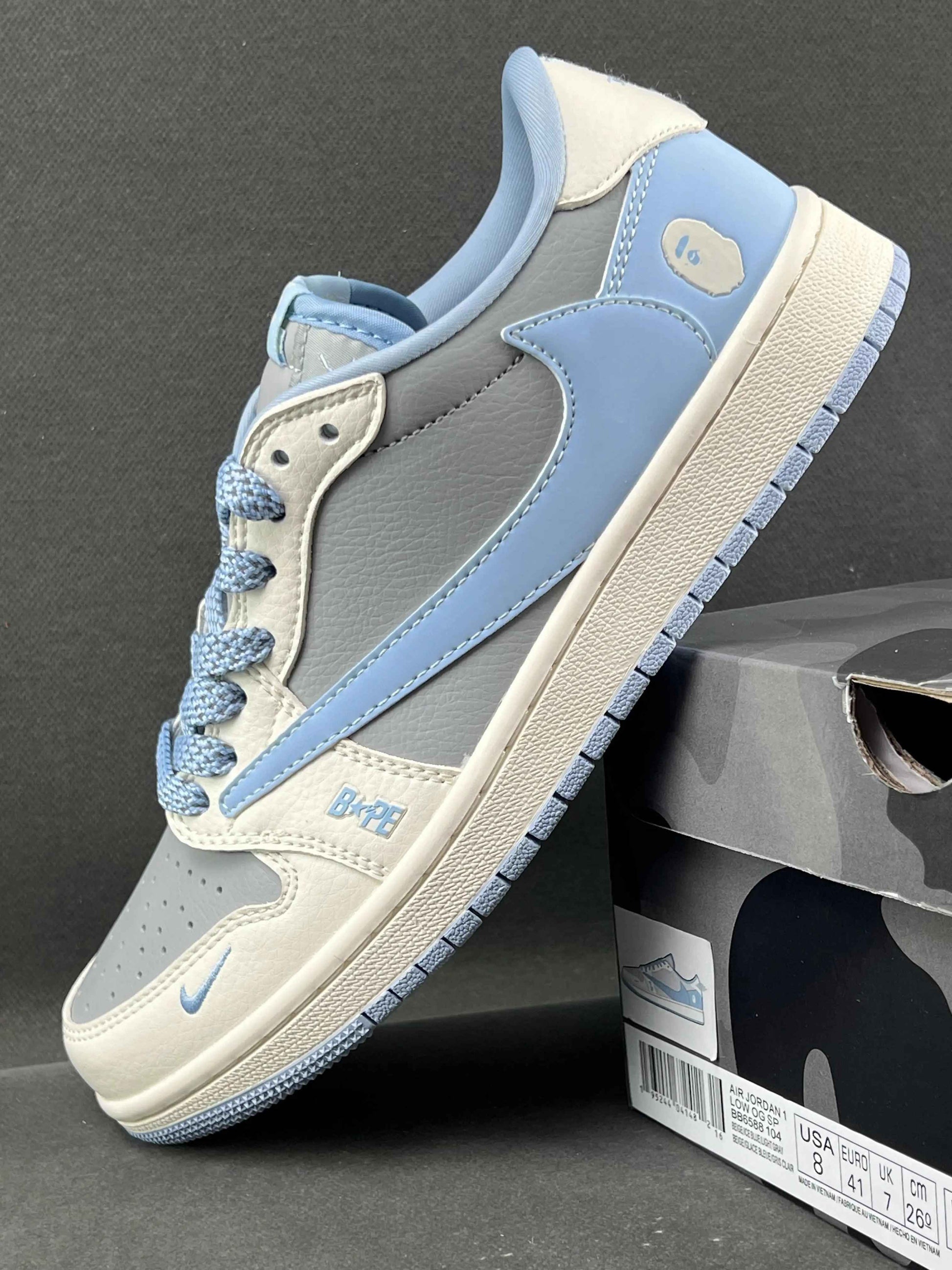 Custom Air Jordan 1 Travis Scott x BAPE BB6588-104 Sneakers