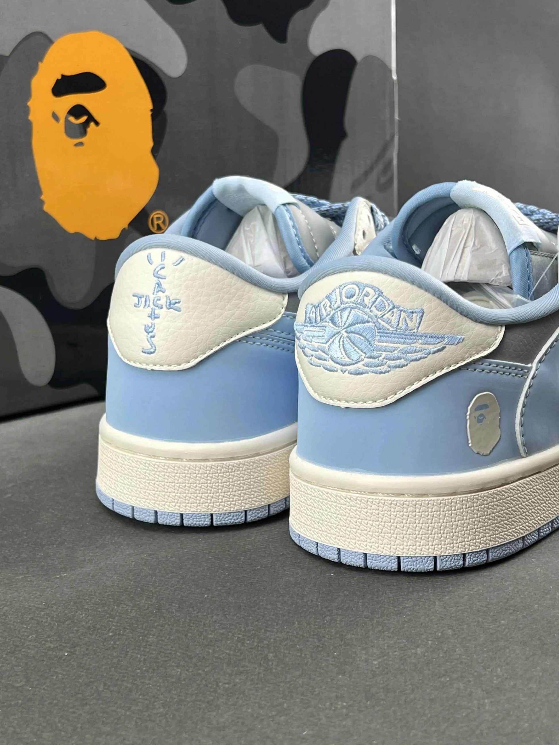 Custom Air Jordan 1 Travis Scott x BAPE BB6588-104 Sneakers