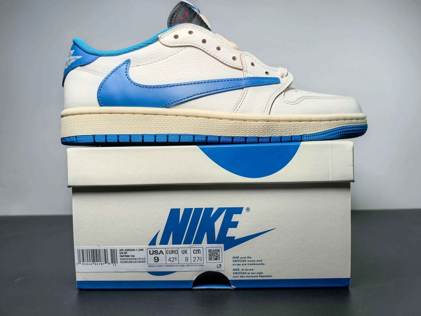 Custom Air Jordan 1 x Travis Scott x Fragment Design DM7866-104