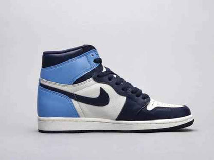 Custom Blue Black White Jordan 1 High Q AJ1 Obsidian UNISEX