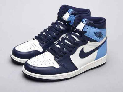 Custom Blue Black White Jordan 1 High Q AJ1 Obsidian UNISEX