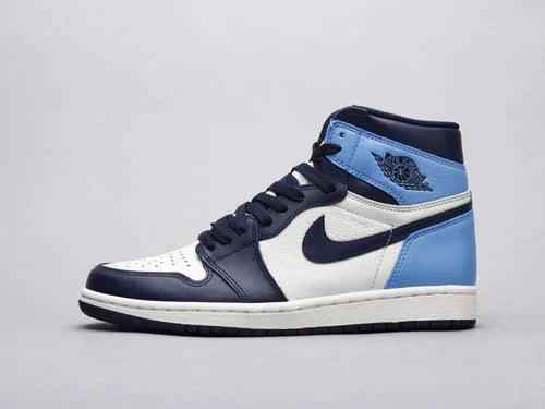 Custom Blue Black White Jordan 1 High Q AJ1 Obsidian UNISEX