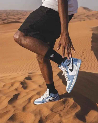 Custom Blue Black White Jordan 1 High Q