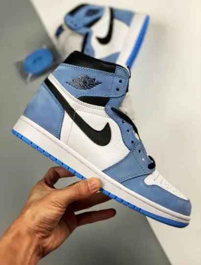 Custom Blue Black White Jordan 1 High Q