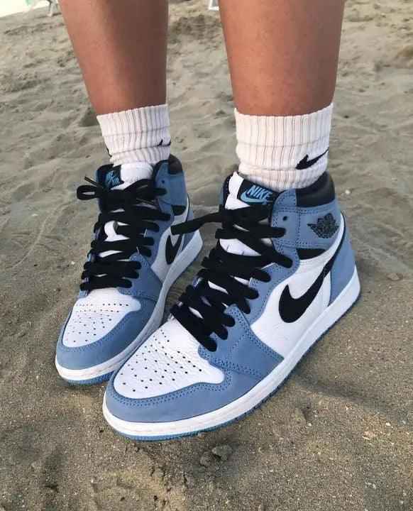 Custom Blue Black White Jordan 1 High Q