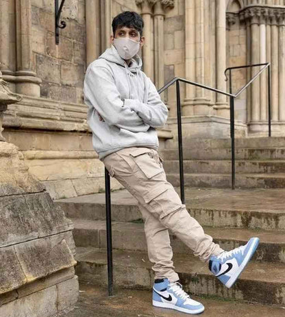 Custom Blue Black White Jordan 1 High Q