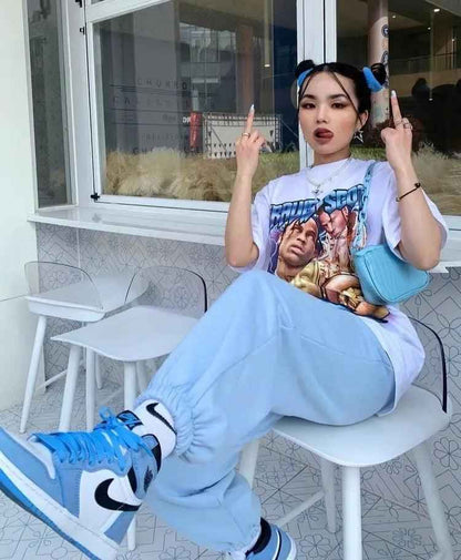 Custom Blue Black White Jordan 1 High Q