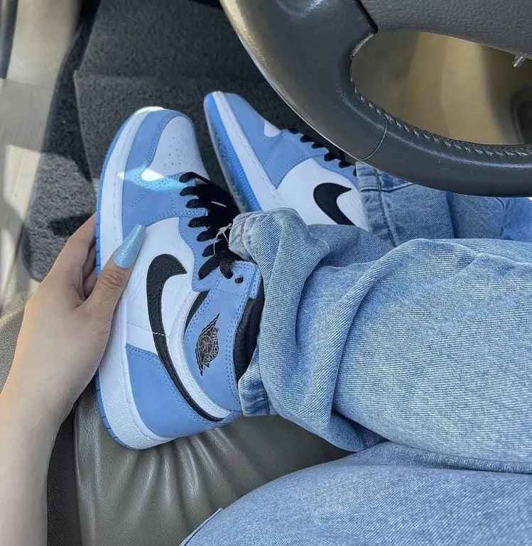 Custom Blue Black White Jordan 1 High Q