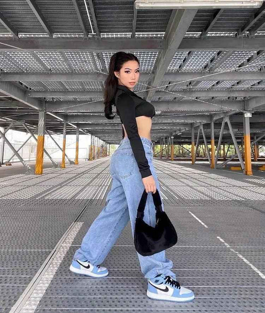 Custom Blue Black White Jordan 1 High Q