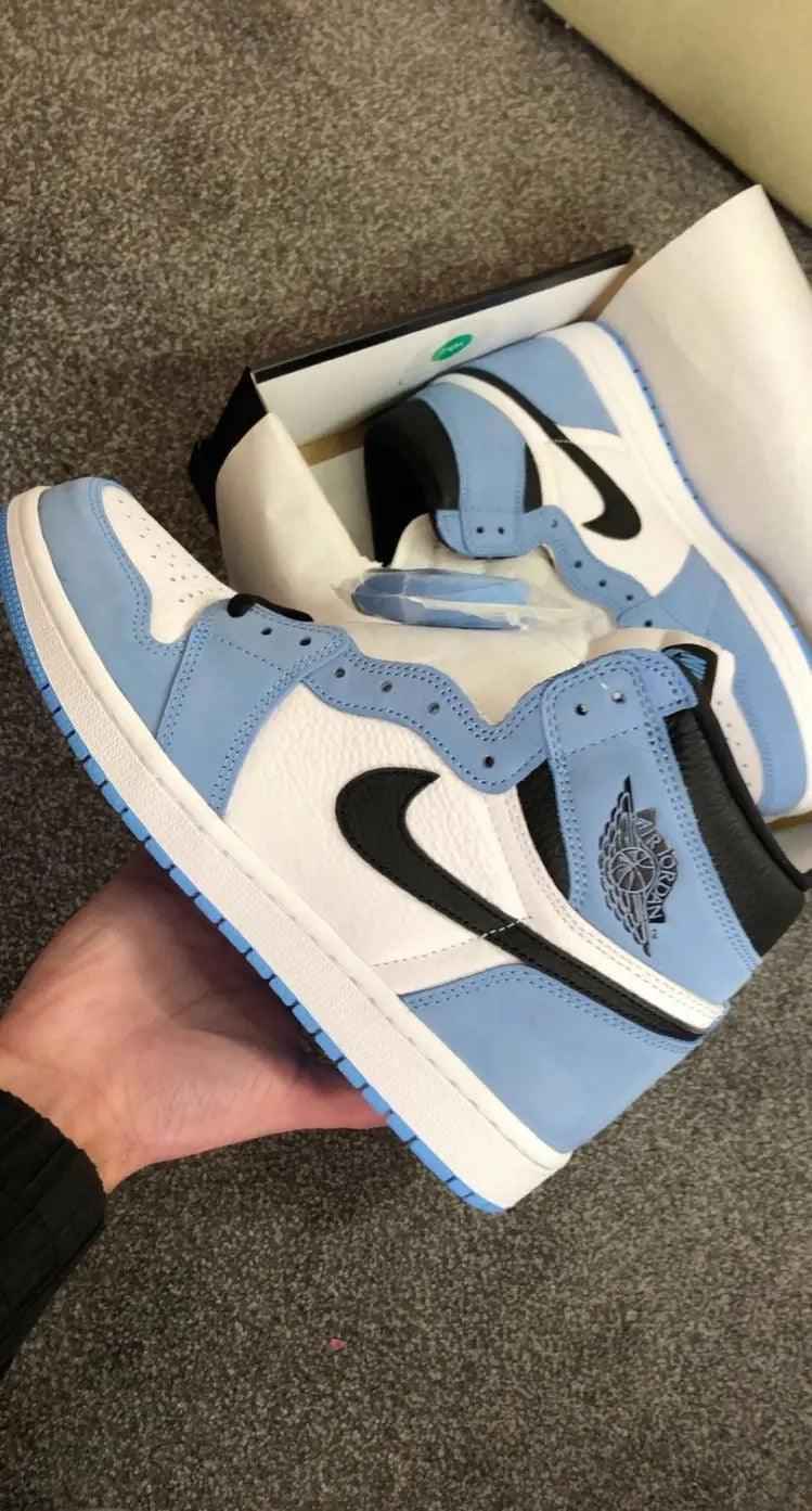 Custom Blue Black White Jordan 1 High Q