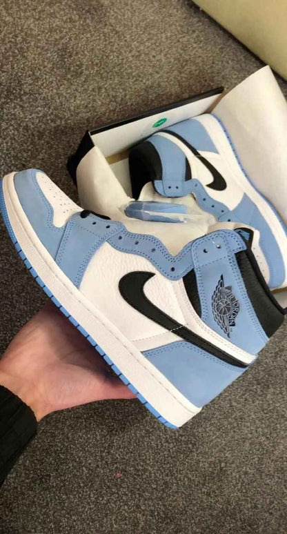 Custom Blue Black White Jordan 1 High Q