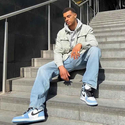 Custom Blue Black White Jordan 1 High Q