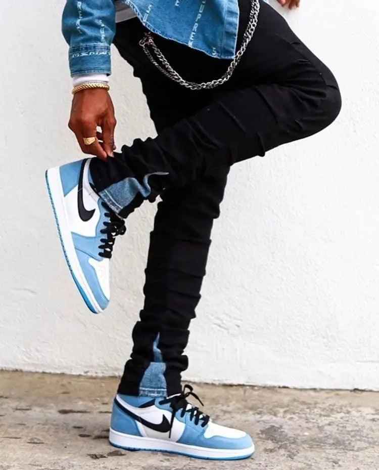 Custom Blue Black White Jordan 1 High Q
