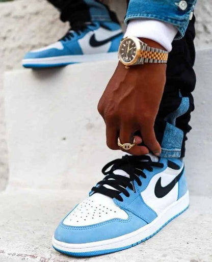 Custom Blue Black White Jordan 1 High Q