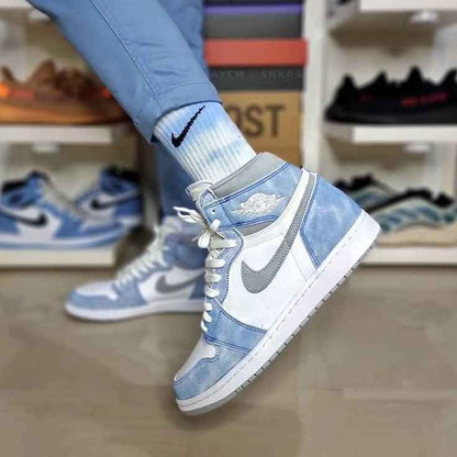 Custom Blue White Jordan 1 High Q