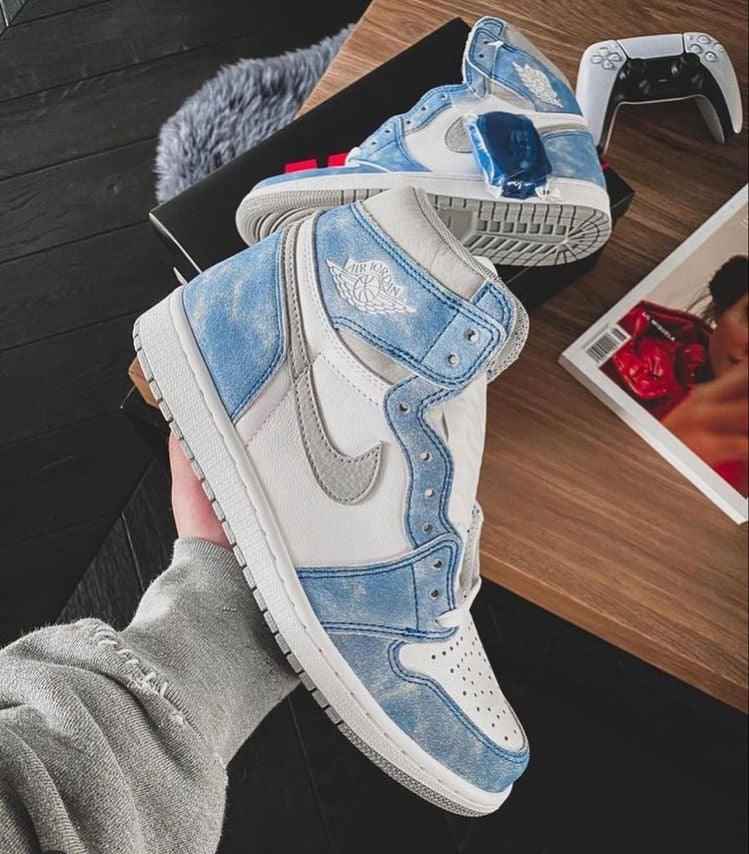 Custom Blue White Jordan 1 High Q