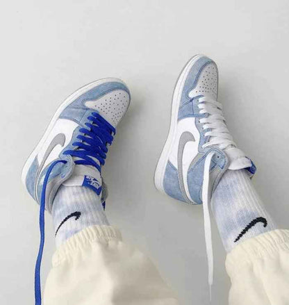 Custom Blue White Jordan 1 High Q