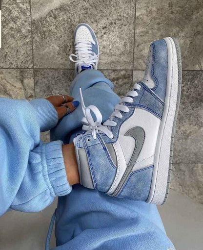 Custom Blue White Jordan 1 High Q