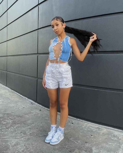 Custom Blue White Jordan 1 High Q