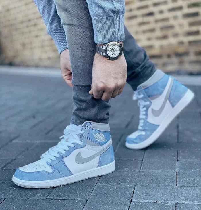 Custom Blue White Jordan 1 High Q