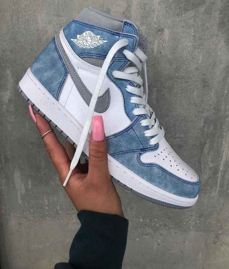 Custom Blue White Jordan 1 High Q