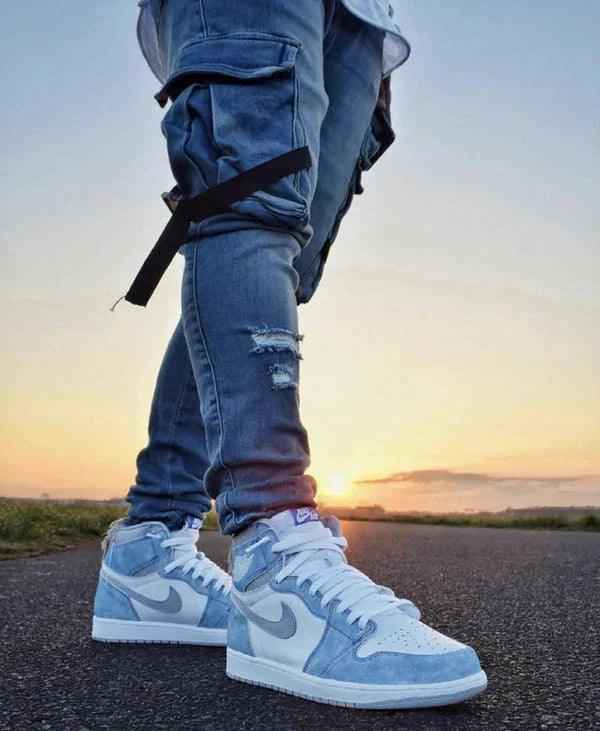 Custom Blue White Jordan 1 High Q