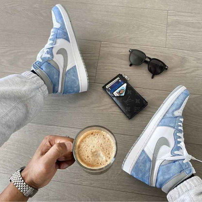 Custom Blue White Jordan 1 High Q