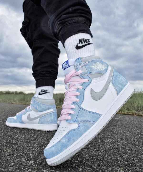 Custom Blue White Jordan 1 High Q