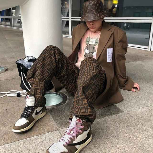 Custom Brown T-Scott x Fragment x Air Jordan 1 High Q ( Customs And Box ), Jordan 1 Sneakers Active CACTUS JACK