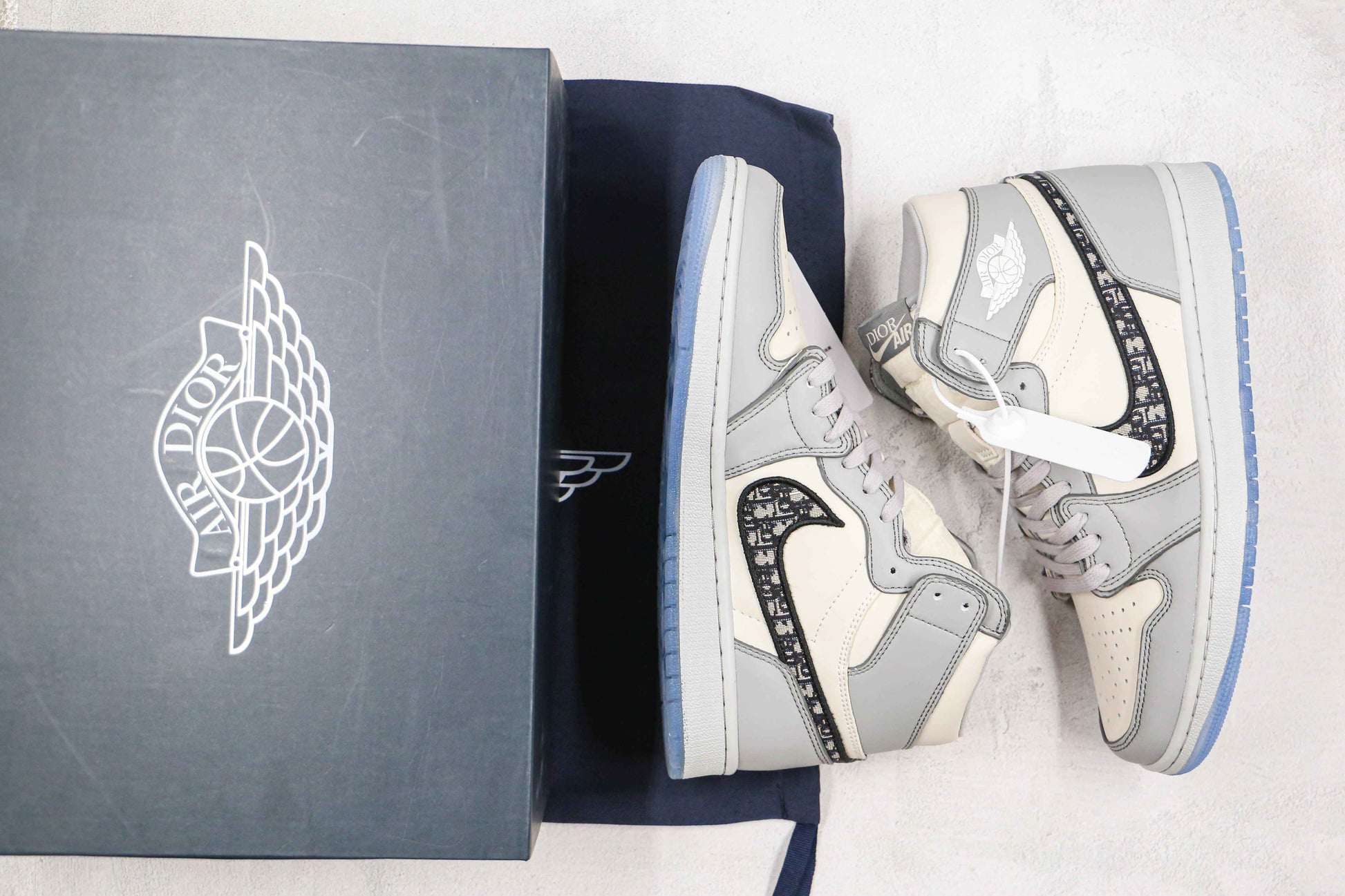 Custom Dior x Air Jordan 1 High OG "Grey"AJ1 High Q