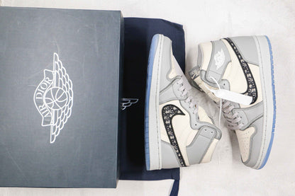 Custom Dior x Air Jordan 1 High OG "Grey"AJ1 High Q