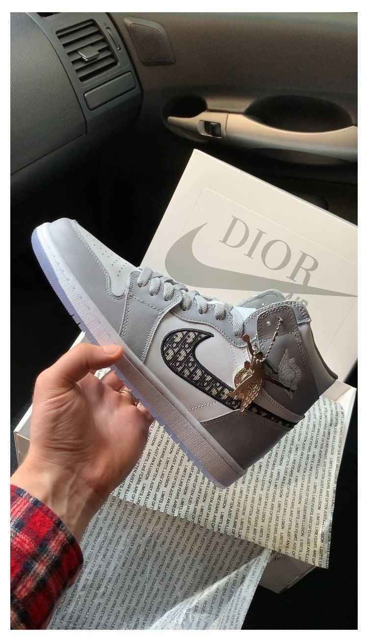 Custom Dior x Air Jordan 1 High OG "Grey"AJ1 High Q