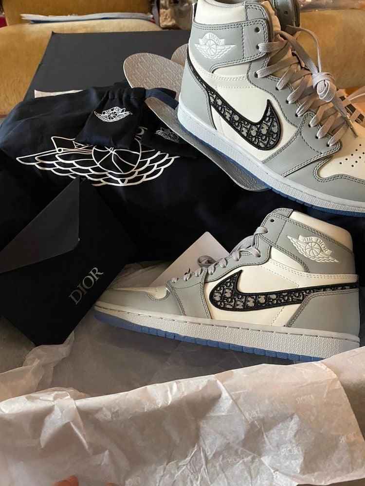Custom Dior x Air Jordan 1 High OG "Grey"AJ1 High Q