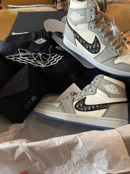 Custom Dior x Air Jordan 1 High OG "Grey"AJ1 High Q