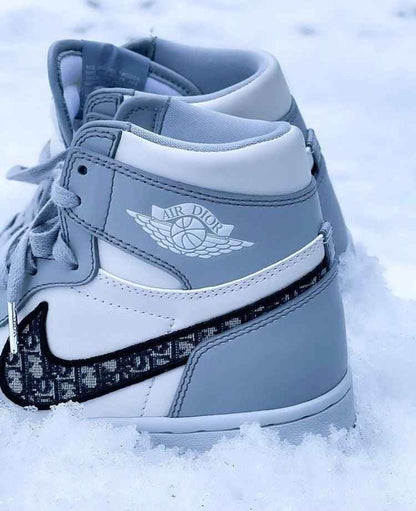 Custom Dior x Air Jordan 1 High OG "Grey"AJ1 High Q