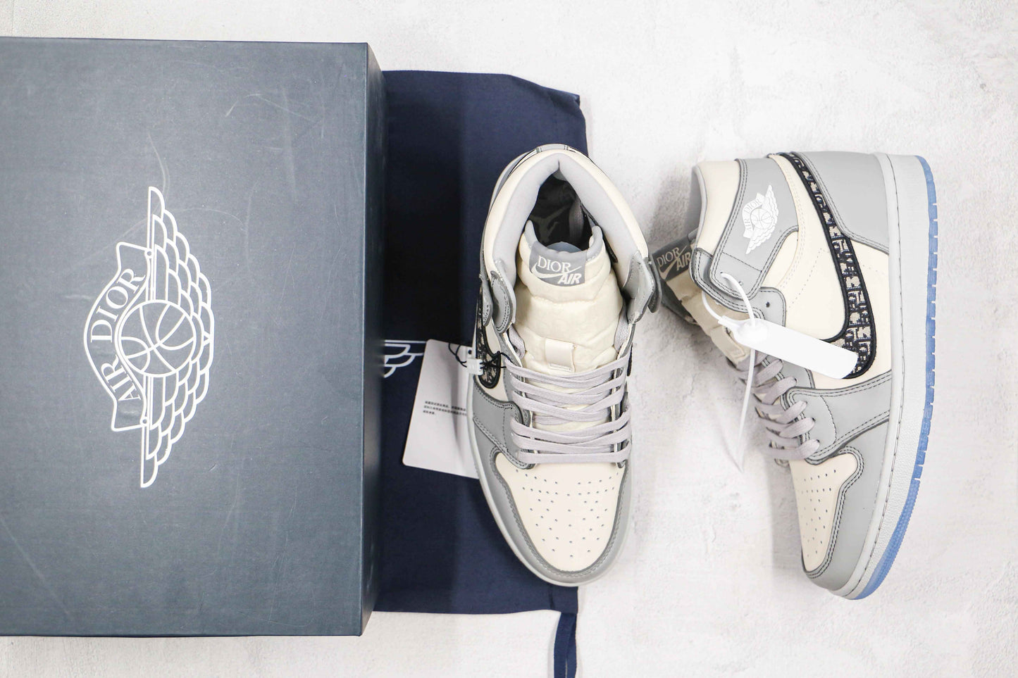 Custom Dior x Air Jordan 1 High OG "Grey"AJ1 High Q