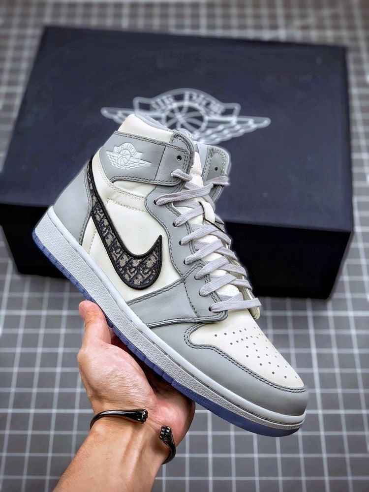 Custom Dior x Air Jordan 1 High OG "Grey"AJ1 High Q