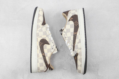 Custom Air Jordan 1 Low LV - Fragment x Travis Scott Collaboration